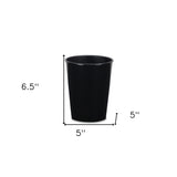 5" Black Recycled Plastic Indoor Outdoor Round Pot Planter - Homeroots - Flyclothing LLC