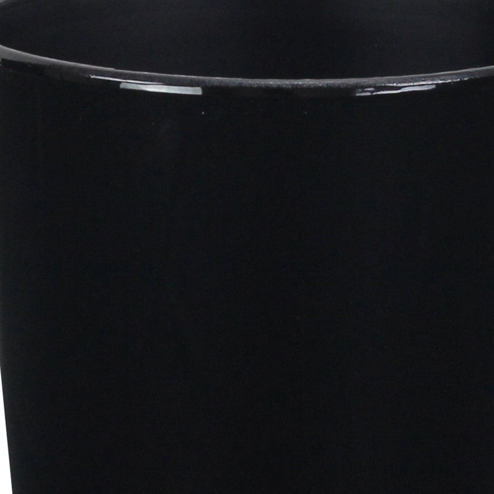 5" Black Recycled Plastic Indoor Outdoor Round Pot Planter - Homeroots - Flyclothing LLC