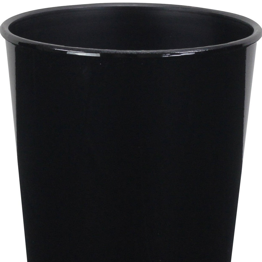 5" Black Recycled Plastic Indoor Outdoor Round Pot Planter - Homeroots - Flyclothing LLC