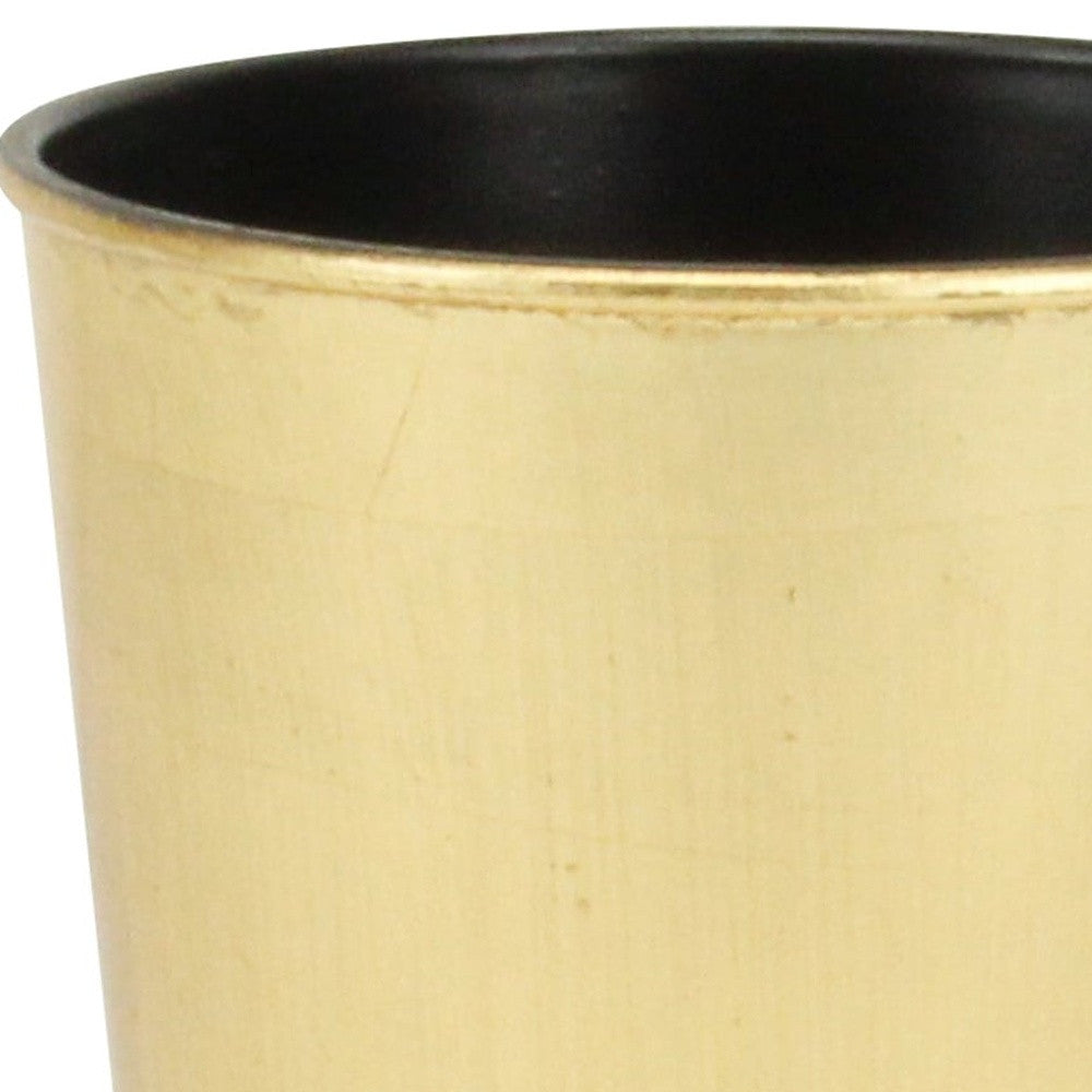 5" Gold Recycled Plastic Indoor Outdoor Round Pot Planter - Homeroots - Flyclothing LLC