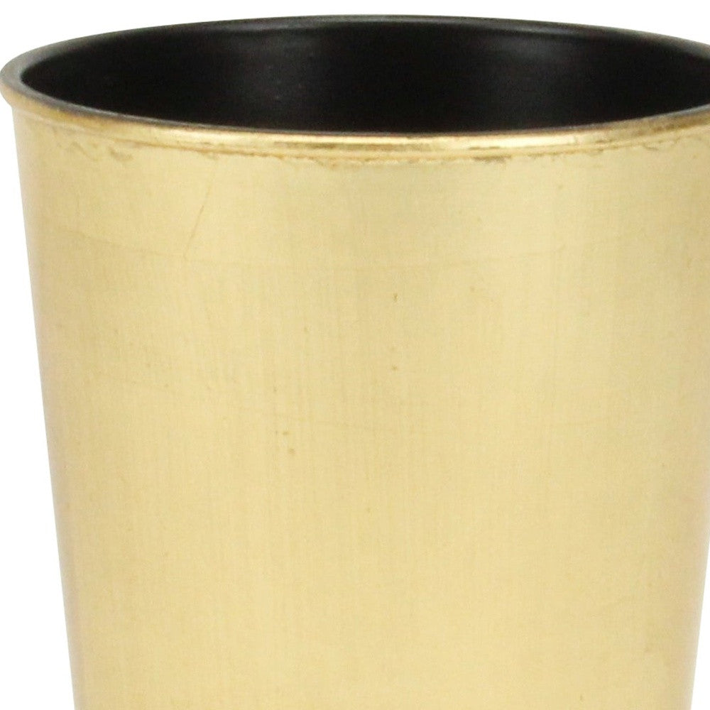 5" Gold Recycled Plastic Indoor Outdoor Round Pot Planter - Homeroots - Flyclothing LLC