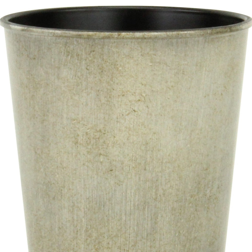 5" Gray Recycled Plastic Indoor Outdoor Round Pot Planter - Homeroots - Flyclothing LLC