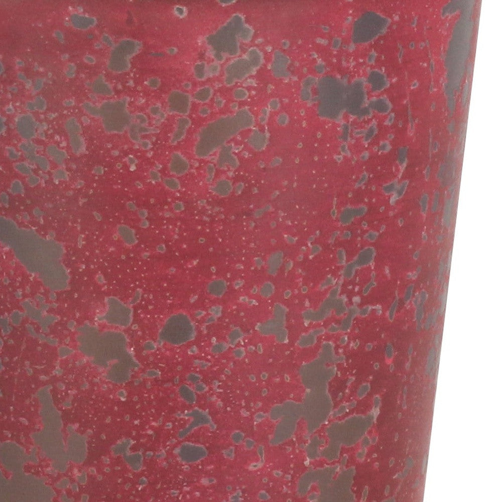 5" Red Recycled Plastic Indoor Outdoor Round Pot Planter - Homeroots - Flyclothing LLC