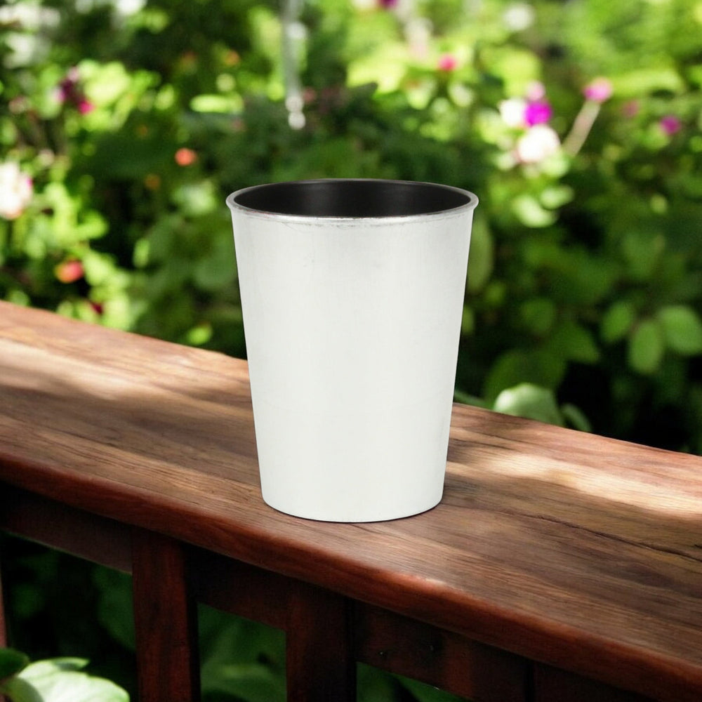 5" Silver Recycled Plastic Indoor Outdoor Round Pot Planter - Homeroots - Flyclothing LLC