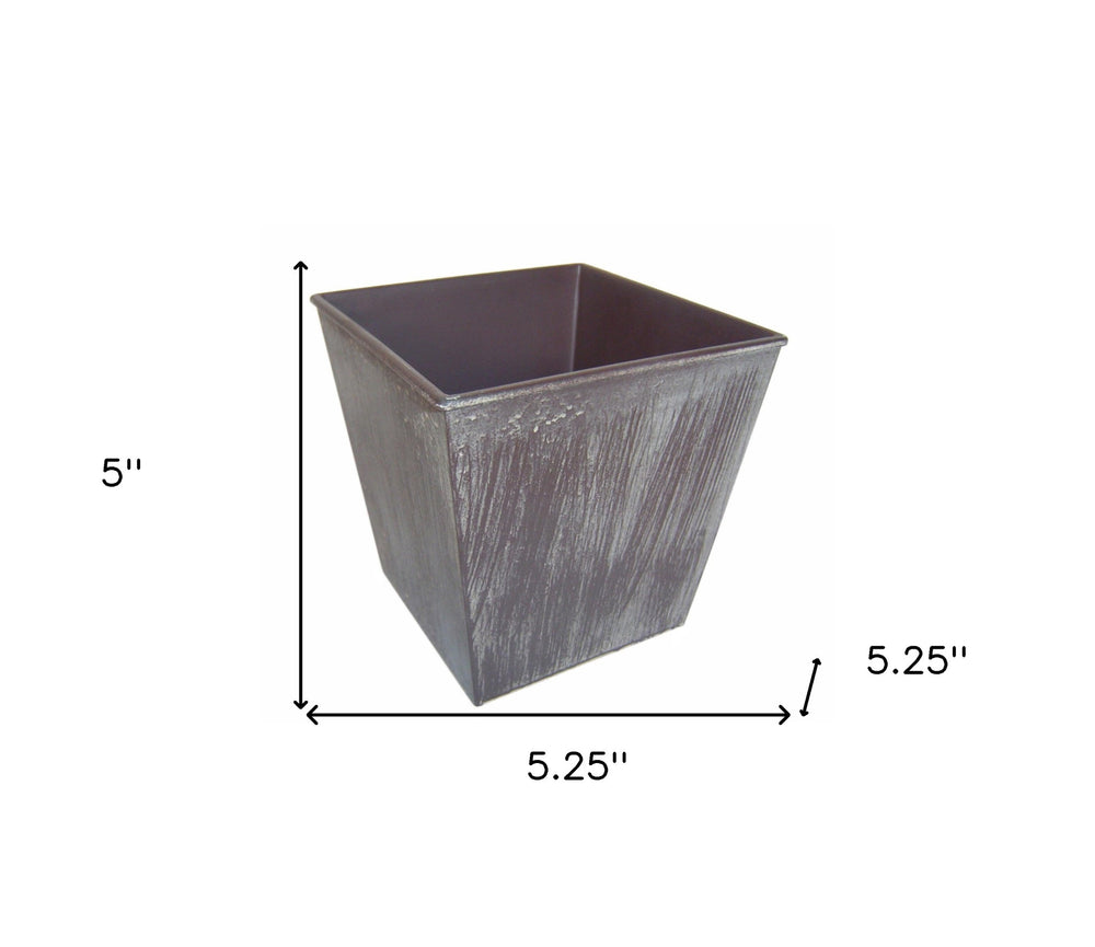 5" Brown and Ivory Abstract Recycled Plastic Indoor Outdoor Rectangular Pot Planter - Homeroots - Flyclothing LLC