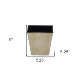 5" Cream Recycled Plastic Indoor Outdoor Rectangular Pot Planter - Homeroots - Flyclothing LLC