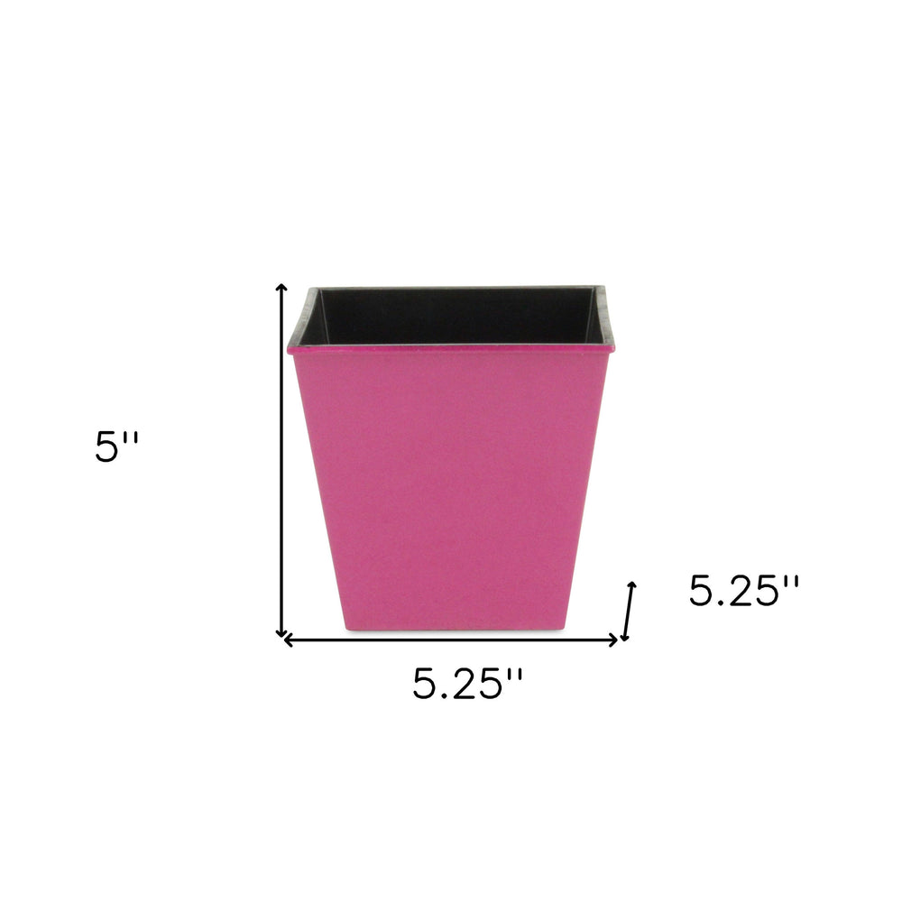 5" Hot Pink Recycled Plastic Indoor Outdoor Rectangular Nursery Pot - Homeroots - Flyclothing LLC