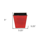 5" Red Recycled Plastic Indoor Outdoor Rectangular Pot Planter - Homeroots - Flyclothing LLC