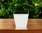 5" Silver Recycled Plastic Indoor Outdoor Square Nursery Pot - Homeroots - Flyclothing LLC