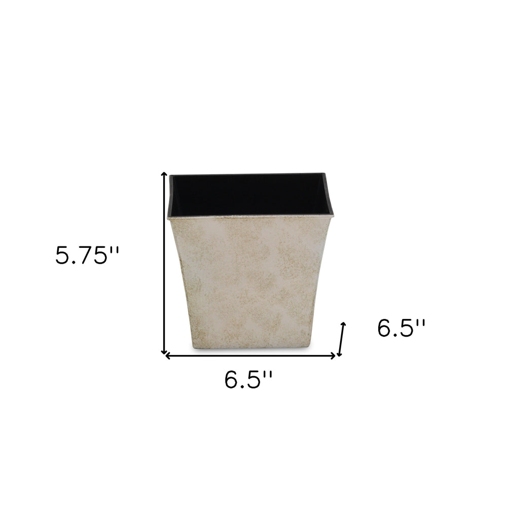 7" Cream Recycled Plastic Indoor Outdoor Square Nursery Pot - Homeroots - Flyclothing LLC