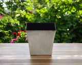 7" Gray Recycled Plastic Indoor Outdoor Square Pot Planter - Homeroots - Flyclothing LLC