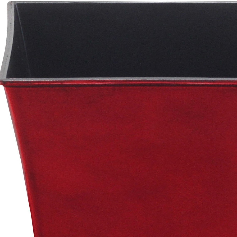 7" Red Recycled Plastic Indoor Outdoor Rectangular Pot Planter - Homeroots - Flyclothing LLC