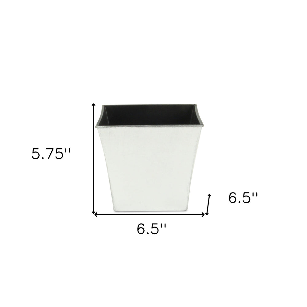 7" Silver Recycled Plastic Indoor Outdoor Rectangular Nursery Pot - Homeroots