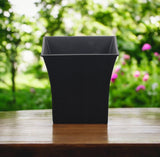 7" Black Recycled Plastic Indoor Outdoor Square Nursery Pot - Homeroots