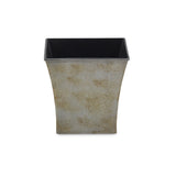 7" Gray Recycled Plastic Indoor Outdoor Square Pot Planter - Homeroots