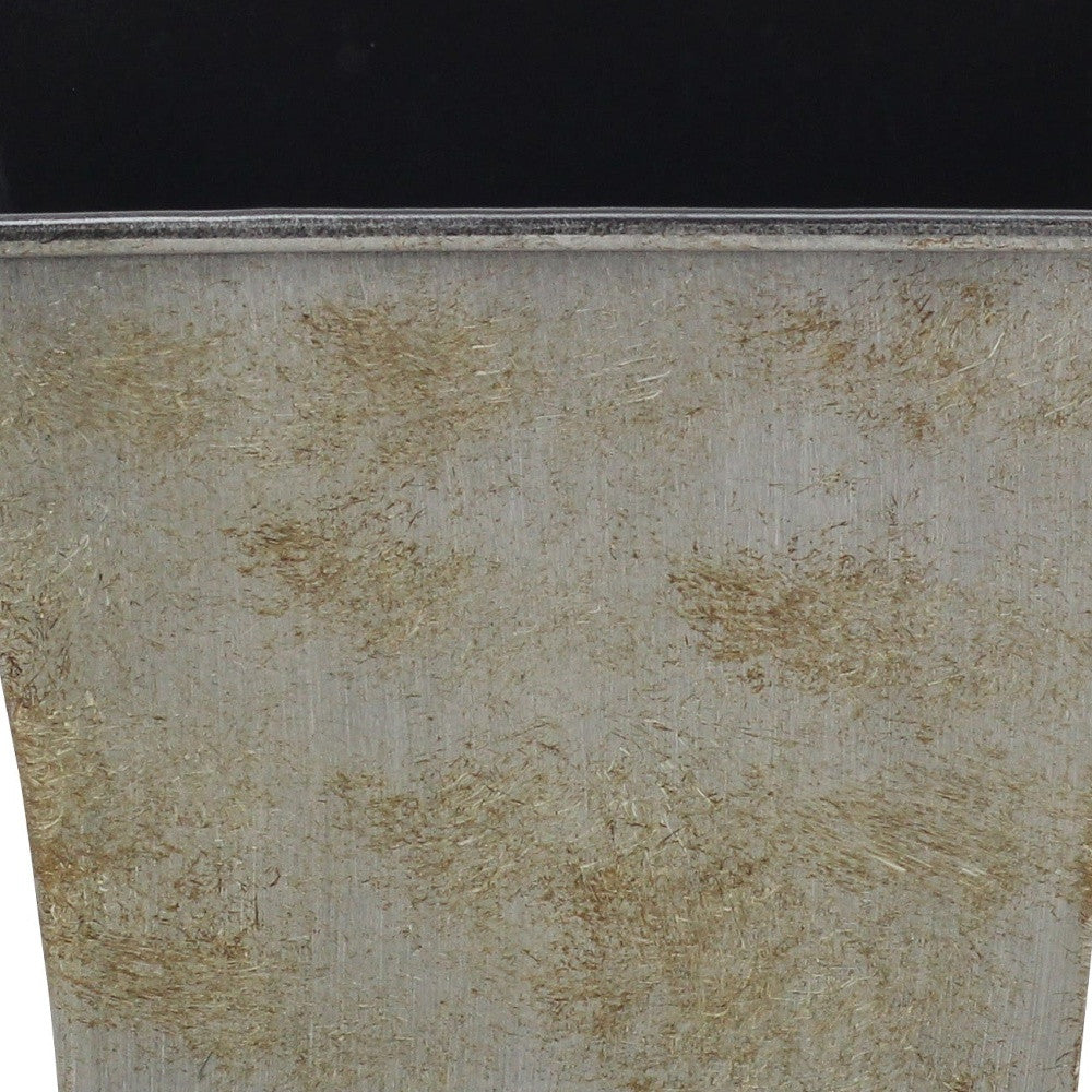 7" Gray Recycled Plastic Indoor Outdoor Square Pot Planter - Homeroots