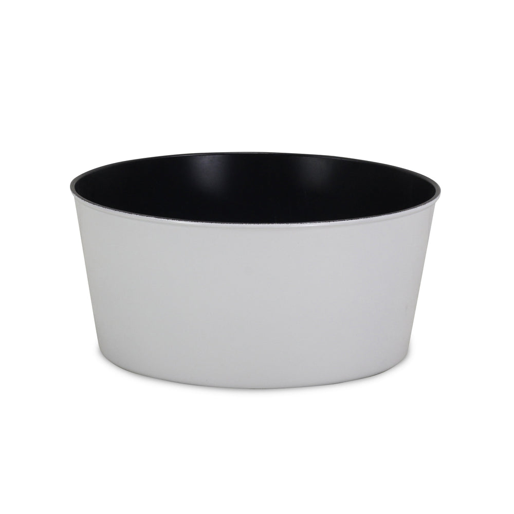 12" White Recycled Plastic Indoor Outdoor Round Pot Planter - Homeroots