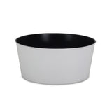 12" White Recycled Plastic Indoor Outdoor Round Pot Planter - Homeroots