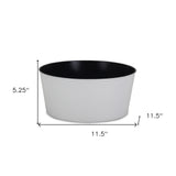 12" White Recycled Plastic Indoor Outdoor Round Pot Planter