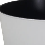 12" White Recycled Plastic Indoor Outdoor Round Pot Planter - Homeroots