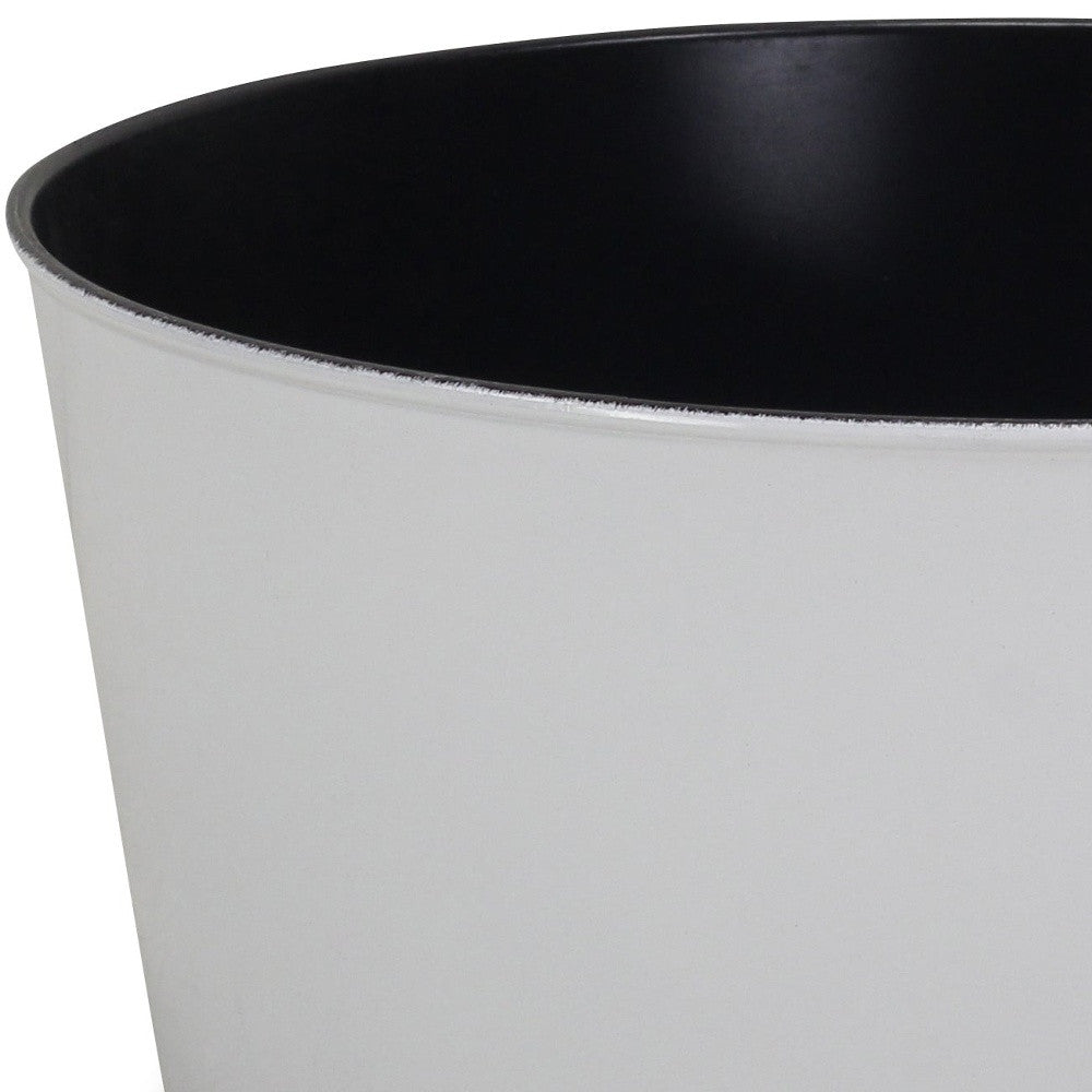12" White Recycled Plastic Indoor Outdoor Round Pot Planter