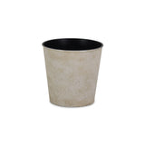5" Cream Recycled Plastic Indoor Outdoor Round Pot Planter