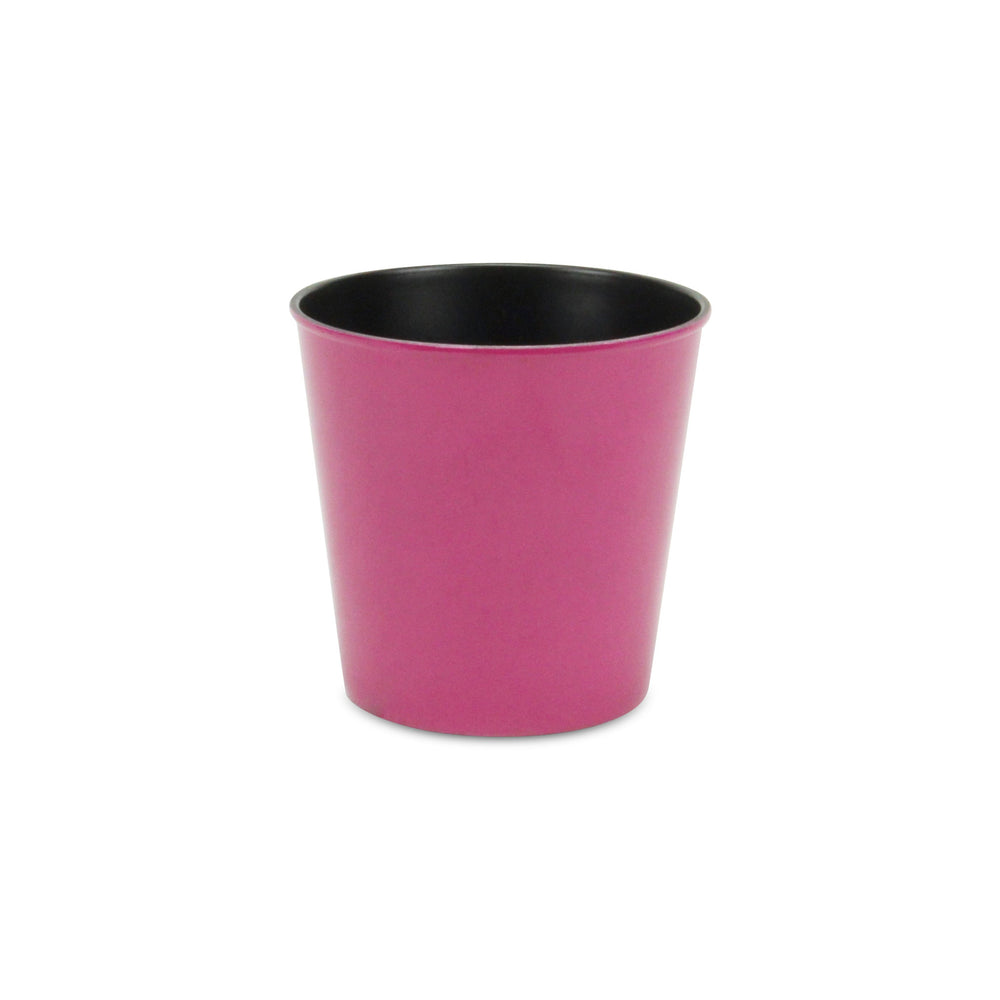 5" Hot Pink Recycled Plastic Indoor Outdoor Round Pot Planter - Homeroots