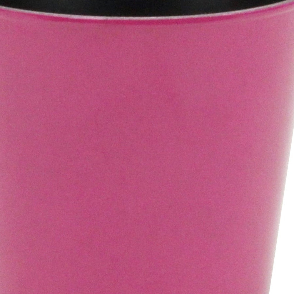 5" Hot Pink Recycled Plastic Indoor Outdoor Round Pot Planter - Homeroots