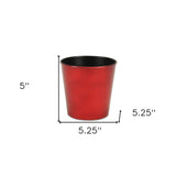 5" Red Recycled Plastic Indoor Outdoor Round Nursery Pot