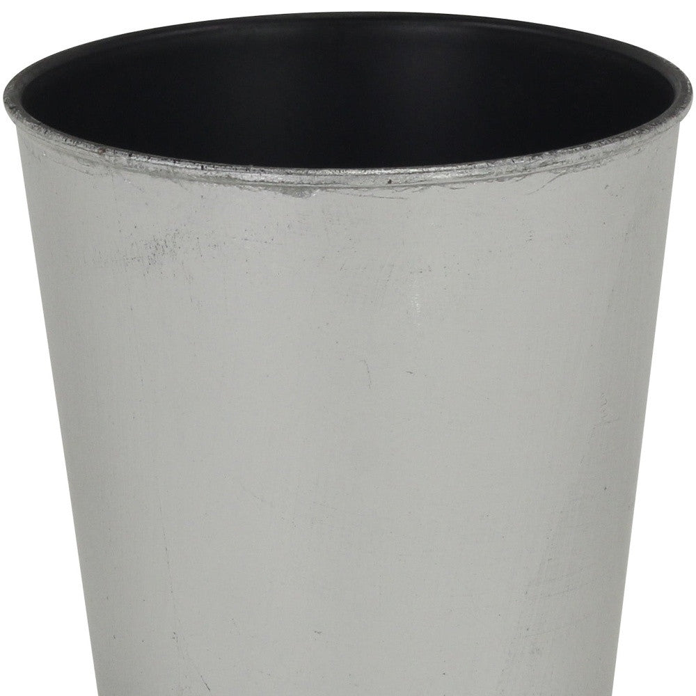 5" Silver Recycled Plastic Indoor Outdoor Round Pot Planter - Homeroots