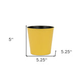 5" Yellow Recycled Plastic Indoor Outdoor Round Nursery Pot - Homeroots