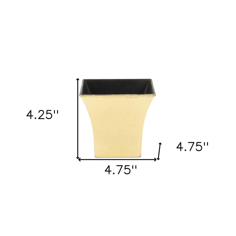 5" Gold Recycled Plastic Indoor Outdoor Square Nursery Pot - Homeroots