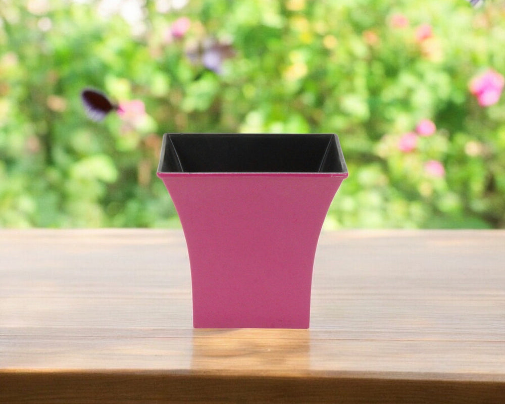 5" Hot Pink Recycled Plastic Indoor Outdoor Square Pot Planter - Homeroots - Flyclothing LLC
