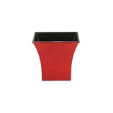 5" Red Recycled Plastic Indoor Outdoor Square Pot Planter - Homeroots - Flyclothing LLC