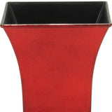 5" Red Recycled Plastic Indoor Outdoor Square Pot Planter - Homeroots - Flyclothing LLC