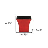 5" Red Recycled Plastic Indoor Outdoor Square Pot Planter - Homeroots - Flyclothing LLC