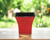 5" Red Recycled Plastic Indoor Outdoor Square Pot Planter - Homeroots - Flyclothing LLC