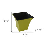 5" Yellow Recycled Plastic Indoor Outdoor Square Pot Planter - Homeroots - Flyclothing LLC