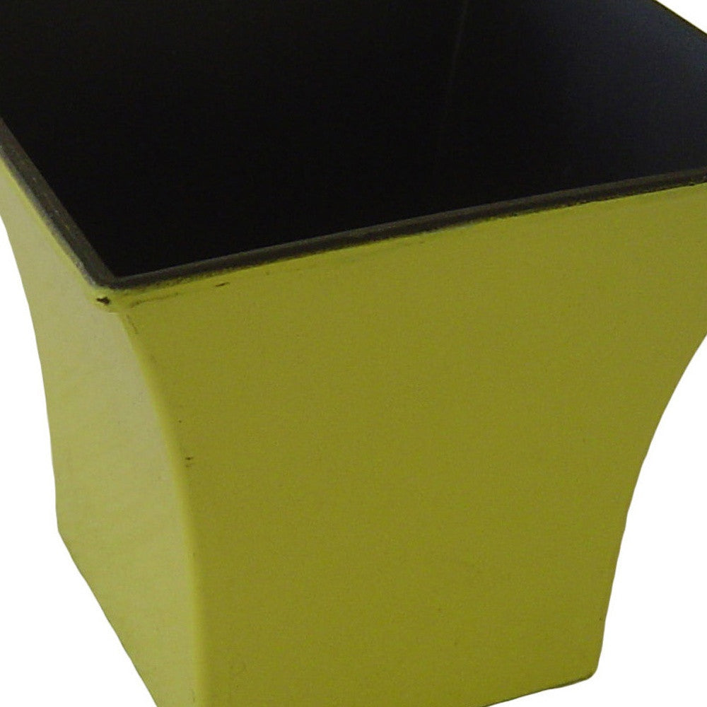 5" Yellow Recycled Plastic Indoor Outdoor Square Pot Planter - Homeroots - Flyclothing LLC