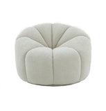 38" White Sherpa Lounge Chair - Homeroots
