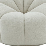 38" White Sherpa Lounge Chair