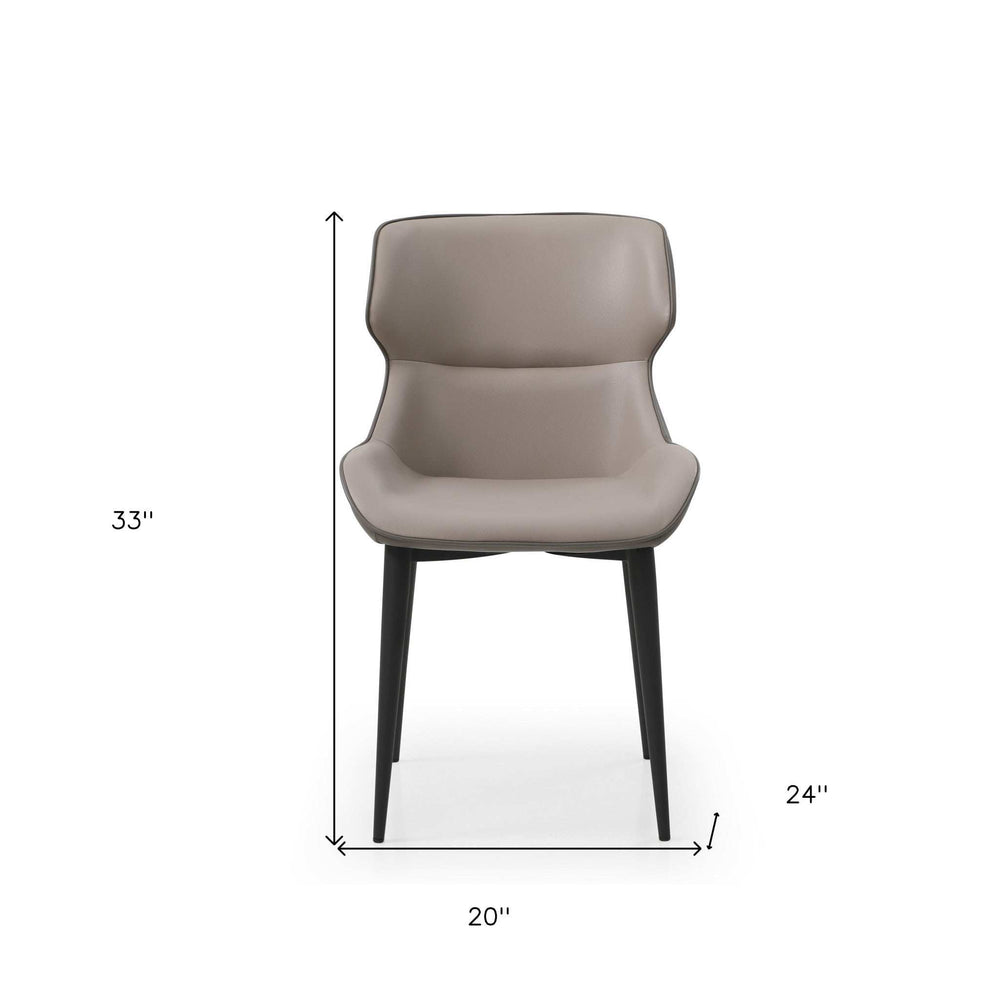 Gray And Black Upholstered Faux Leather Dining Side Chair - Homeroots - Flyclothing LLC