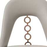 Set of Two Light Gray Faux Leather Dining Side Chairs With Rose Gold Accents - Homeroots - Flyclothing LLC