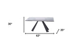 63" Clear And Black Glass And Metal Drop Leaf Pedestal Base Dining Table - Homeroots - Flyclothing LLC