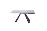 63" Clear And Black Glass And Metal Drop Leaf Pedestal Base Dining Table - Homeroots - Flyclothing LLC
