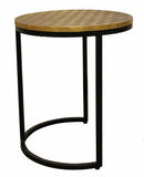 Set Of Three 19" Black And Brass Round Nested Tables - Homeroots
