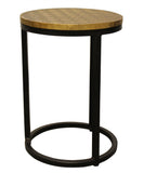 Set Of Three 19" Black And Brass Round Nested Tables