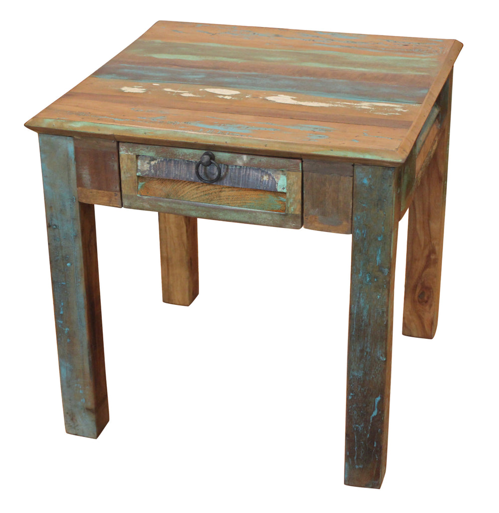 24" Brown Solid Wood Square End Table With Drawer - Homeroots - Flyclothing LLC