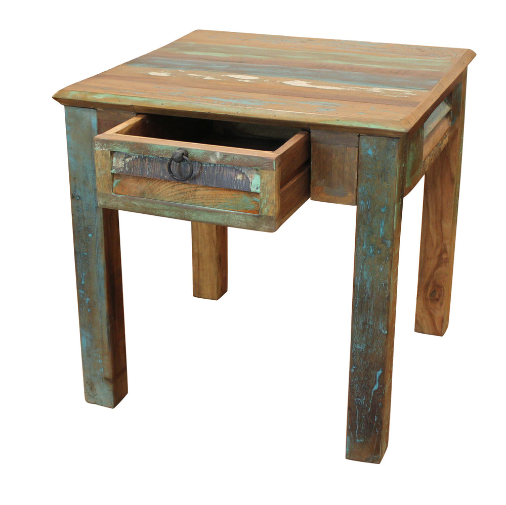 24" Brown Solid Wood Square End Table With Drawer - Homeroots - Flyclothing LLC