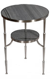 22" Nickel Marble And Iron Round End Table - Homeroots - Flyclothing LLC